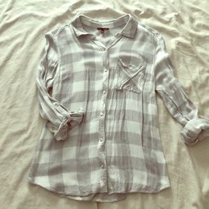 Grey and white flannel